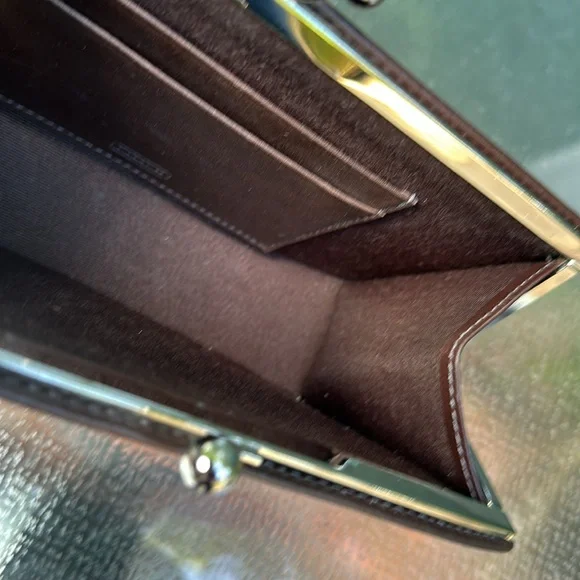 Coach Brown Embossed Wristlet